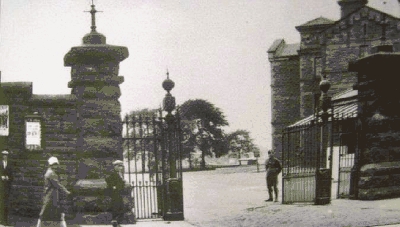 The entrance to Maryhill barracks photographed in the 1920s